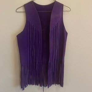 Vintage leather purple vest